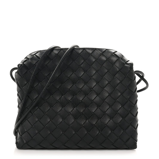 Nappa Intrecciato Small Loop Camera Bag Black