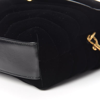 Saint Laurent Velvet Y Quilted Monogram Toy Loulou Crossbody Bag French Black 5 of 14