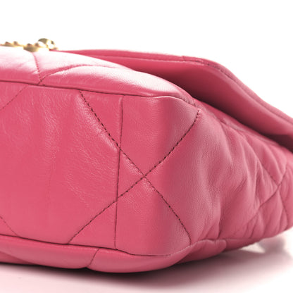 Chanel Goatskin Quilted Medium Chanel 19 Flap Dark Pink 6 of 10