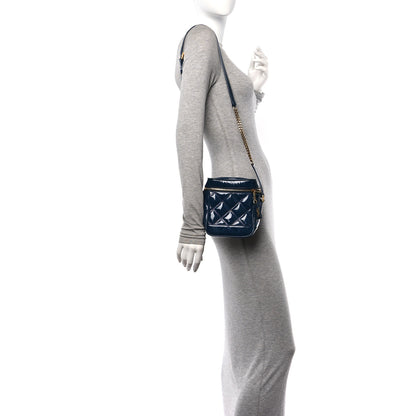 Saint Laurent Patent Quilted 80's Vanity Bag Blue 2 of 17