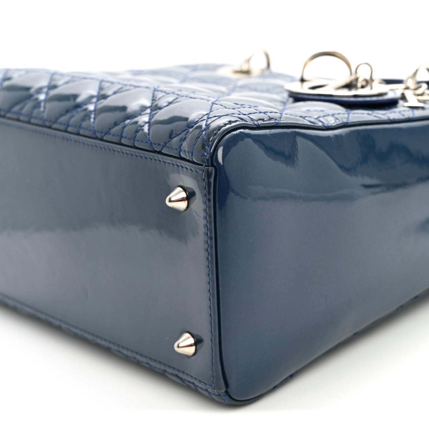 Christian Dior Patent Cannage Medium Lady Dior Blue 8 of 9