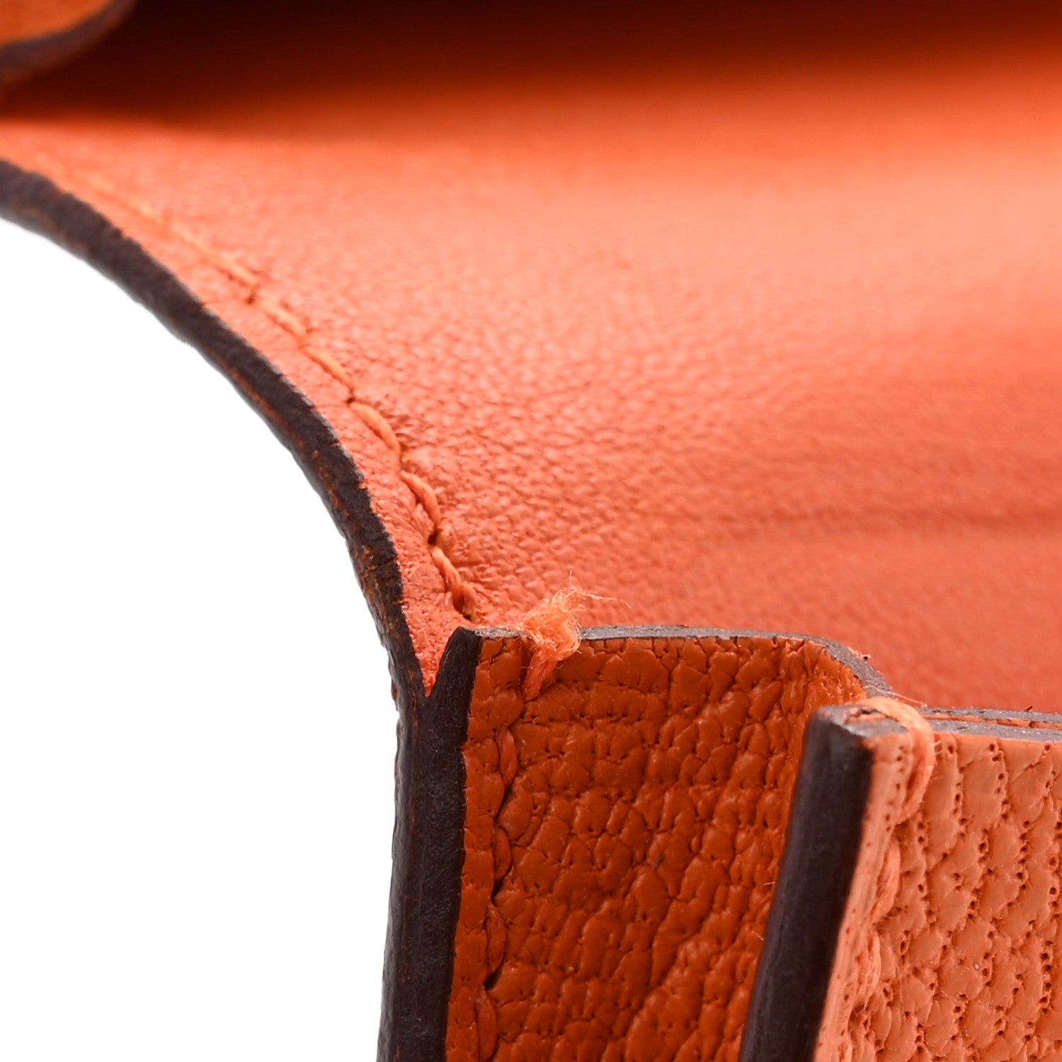 Hermes Chevre Mysore Bearn Card Holder Wallet Orange 9 of 11
