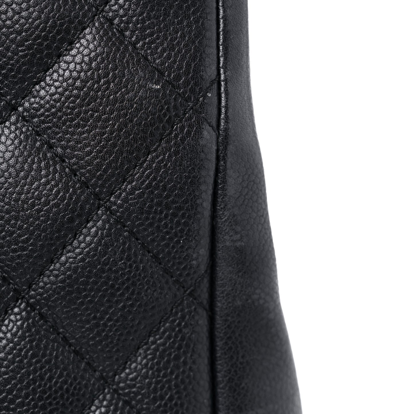 Caviar Quilted Grand Shopping Tote GST Black