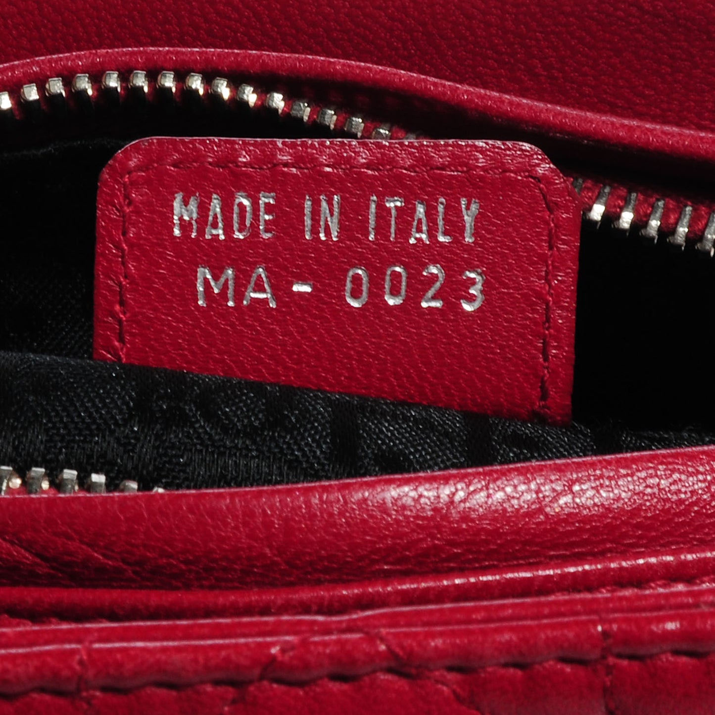 Lambskin Cannage Medium Lady Dior Cranberry