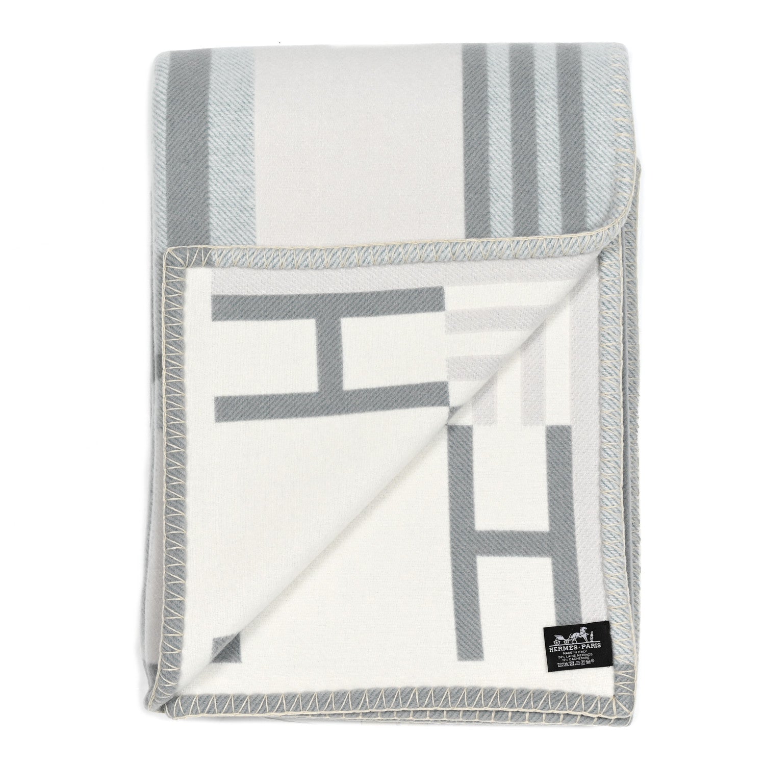 Hermes Wool Cashmere Ithaque Blanket Gris Perle 2 of 3