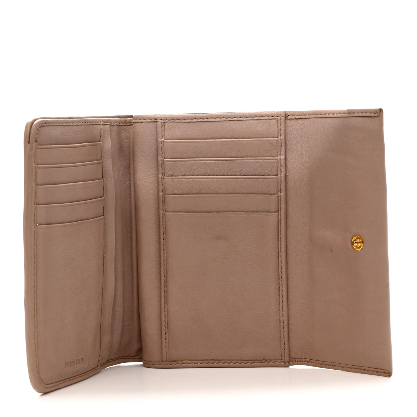 Nappa Matelasse Flap Tri-Fold Wallet Cammeo