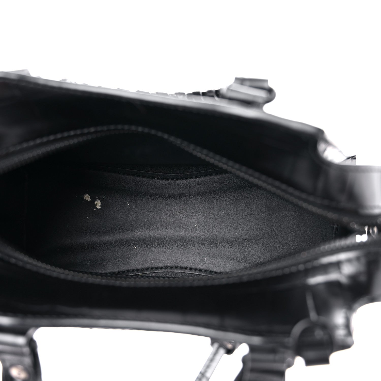 Balenciaga Semi Shiny Calfskin Crocodile Embossed Neo Classic Black Hardware Mini City Black 5 of 14