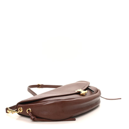 Celine Shiny Lambskin Soft Triomphe Little Half Moon Bag Brick 4 of 9