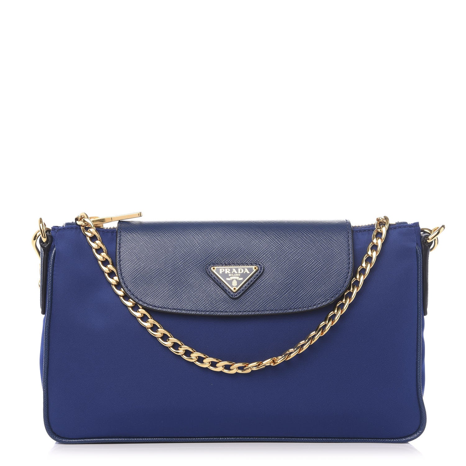Prada Tessuto Nylon Saffiano Crossbody Bag Bluette 1 of 9