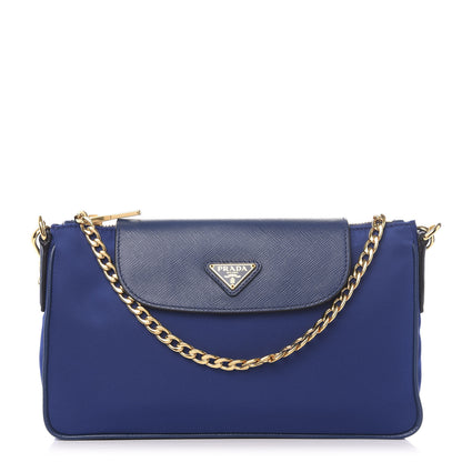 Prada Tessuto Nylon Saffiano Crossbody Bag Bluette 1 of 9