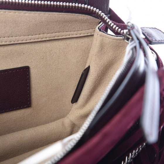 Givenchy Calfskin Suede Fringe Cross 3 Crossbody Bag Aubergine 8 of 9