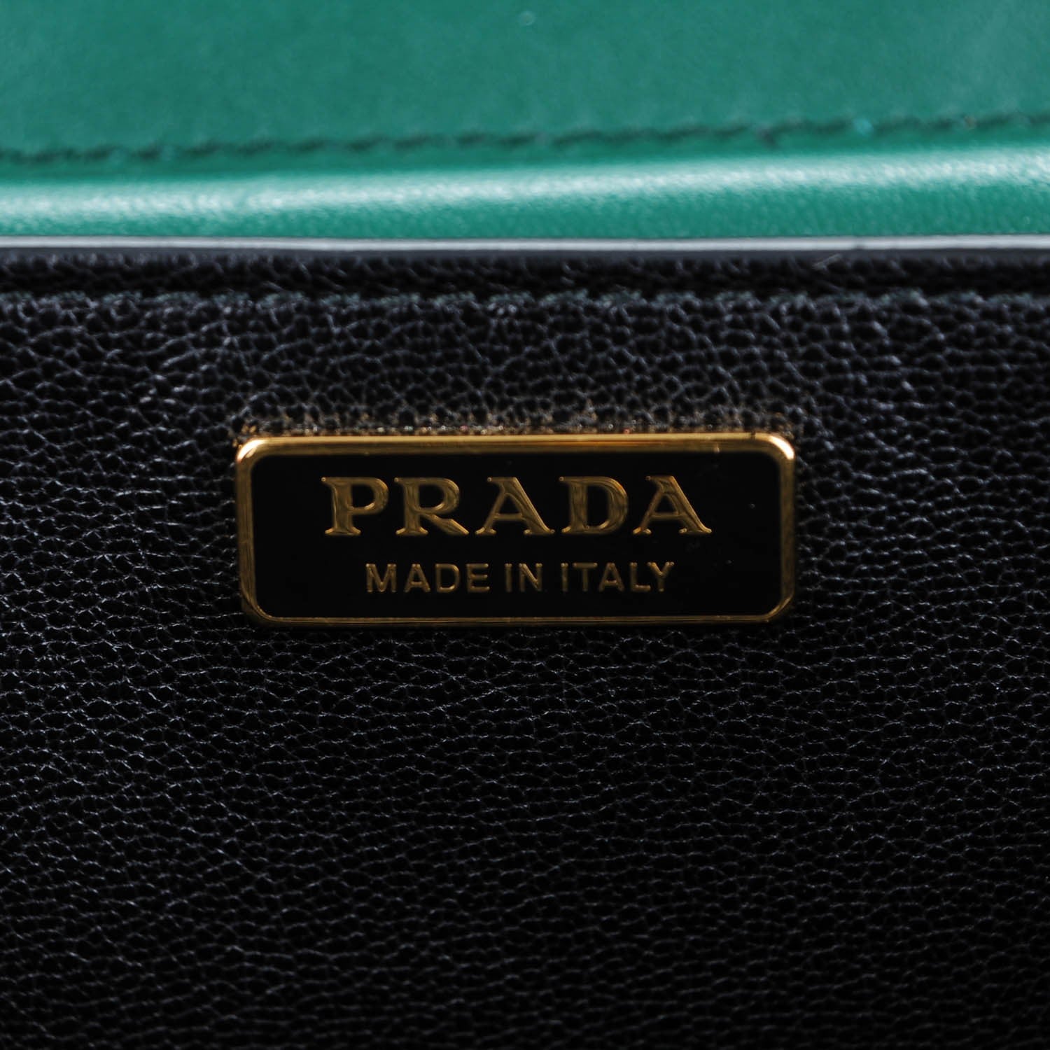 Prada City Calf Saffiano Cahier Bag Billiard Green Black 6 of 7