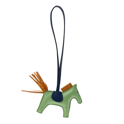 Hermes Milo Lambskin Grigri Rodeo Horse Bag Charm PM Vert Criquet Sesame Bleu De Malte 1 of 5