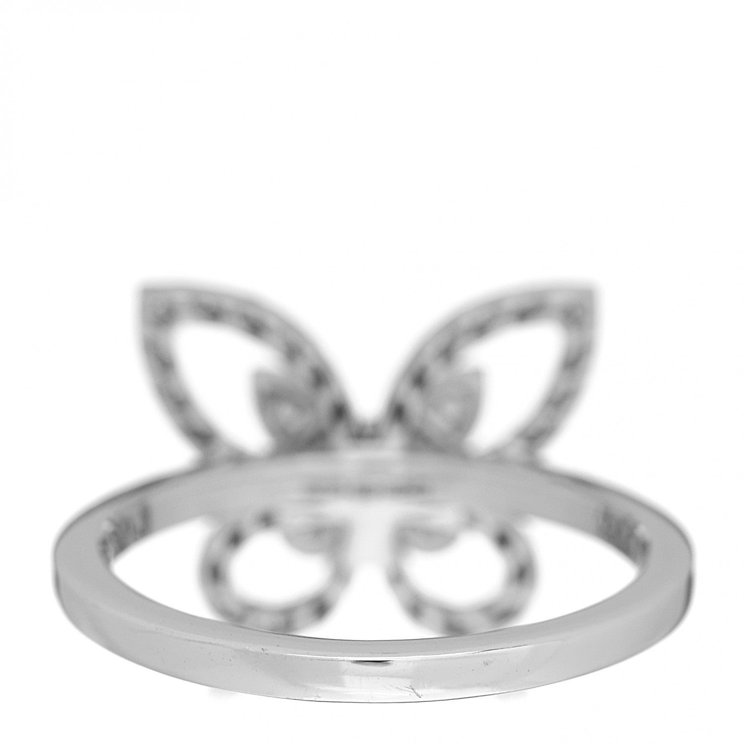 Graff 18K White Gold Diamond Butterfly Silhouette Ring 52 6 4 of 6