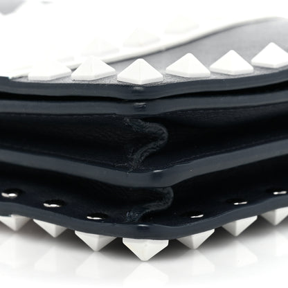 Valentino Garavani Vitello Colorblock Free Rockstud Wallet on Chain Marine Optic White 8 of 15