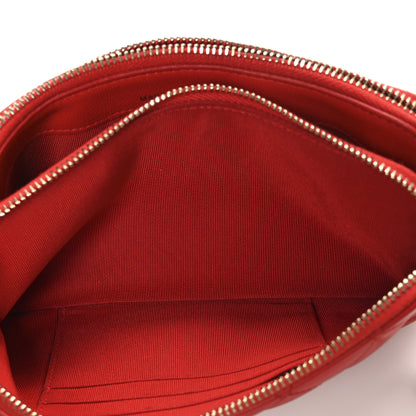 Chanel Lambskin Quilted Small Clutch With Chain Red 6 of 12
