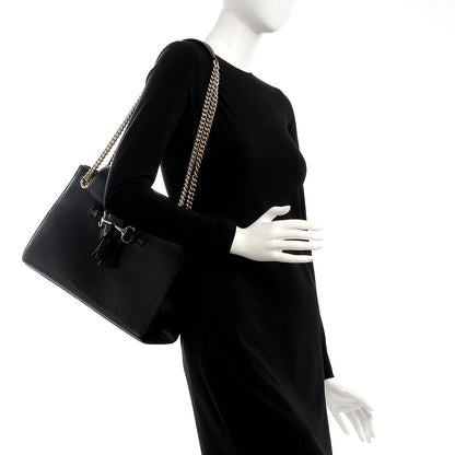Gucci Cellarius Calfskin Large Emily Chain Shoulder Bag Black 2 of 11