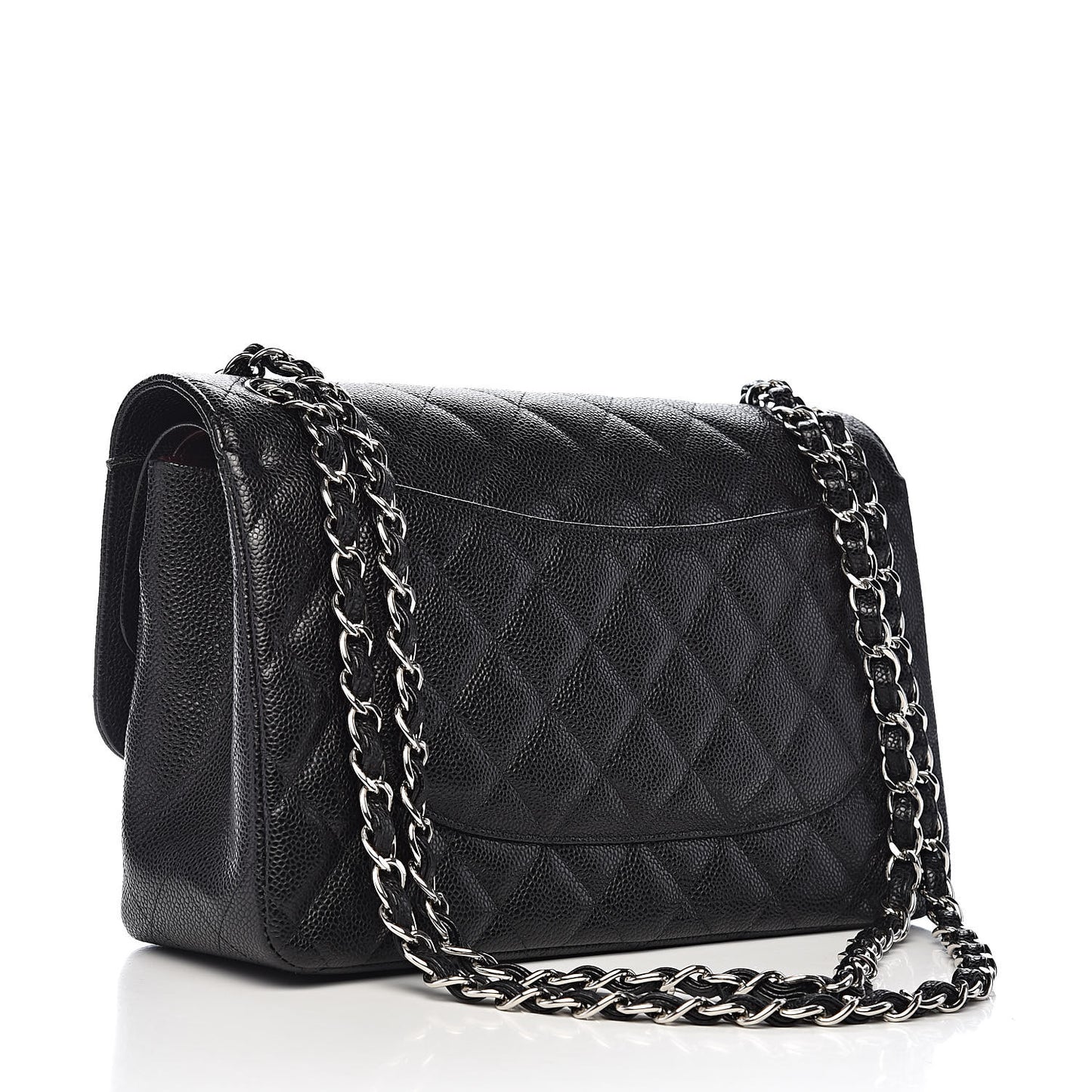 Caviar Quilted Jumbo Double Flap Black