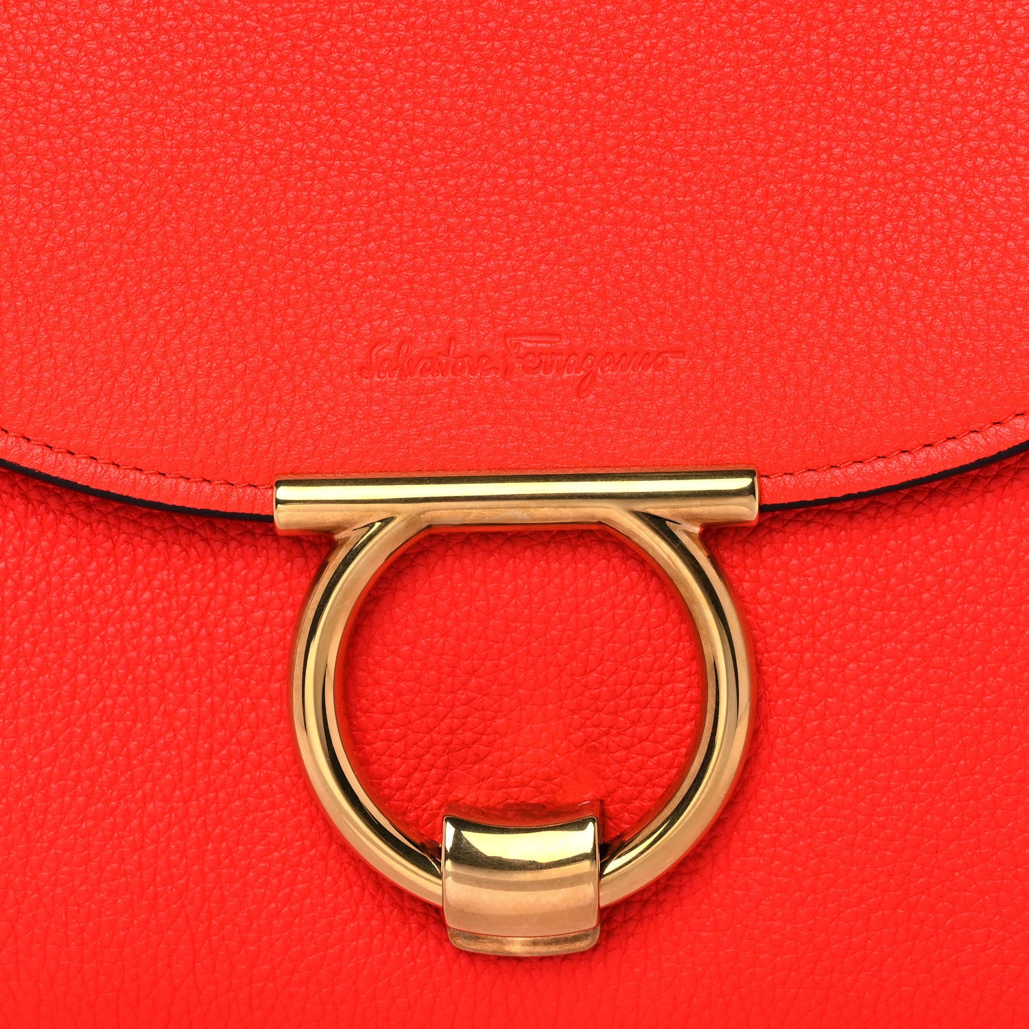 Salvatore Ferragamo Calfskin Small Margot Top Handle Satchel Red 10 of 10