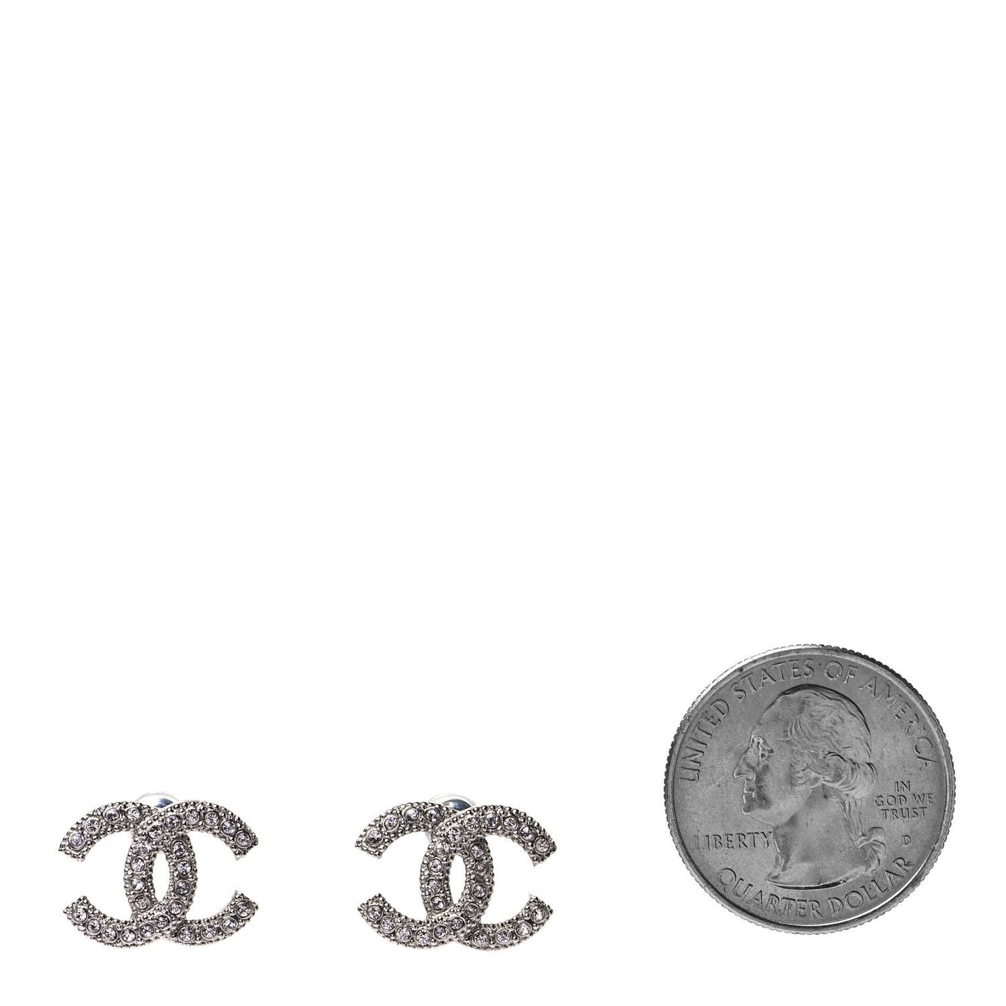 Crystal CC Coco Flapper Earrings Silver