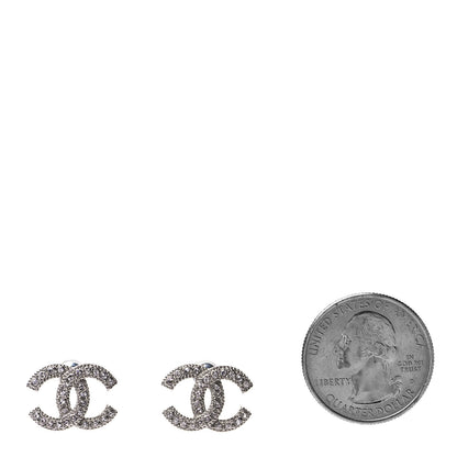 Chanel Crystal CC Coco Flapper Earrings Silver 2 of 4