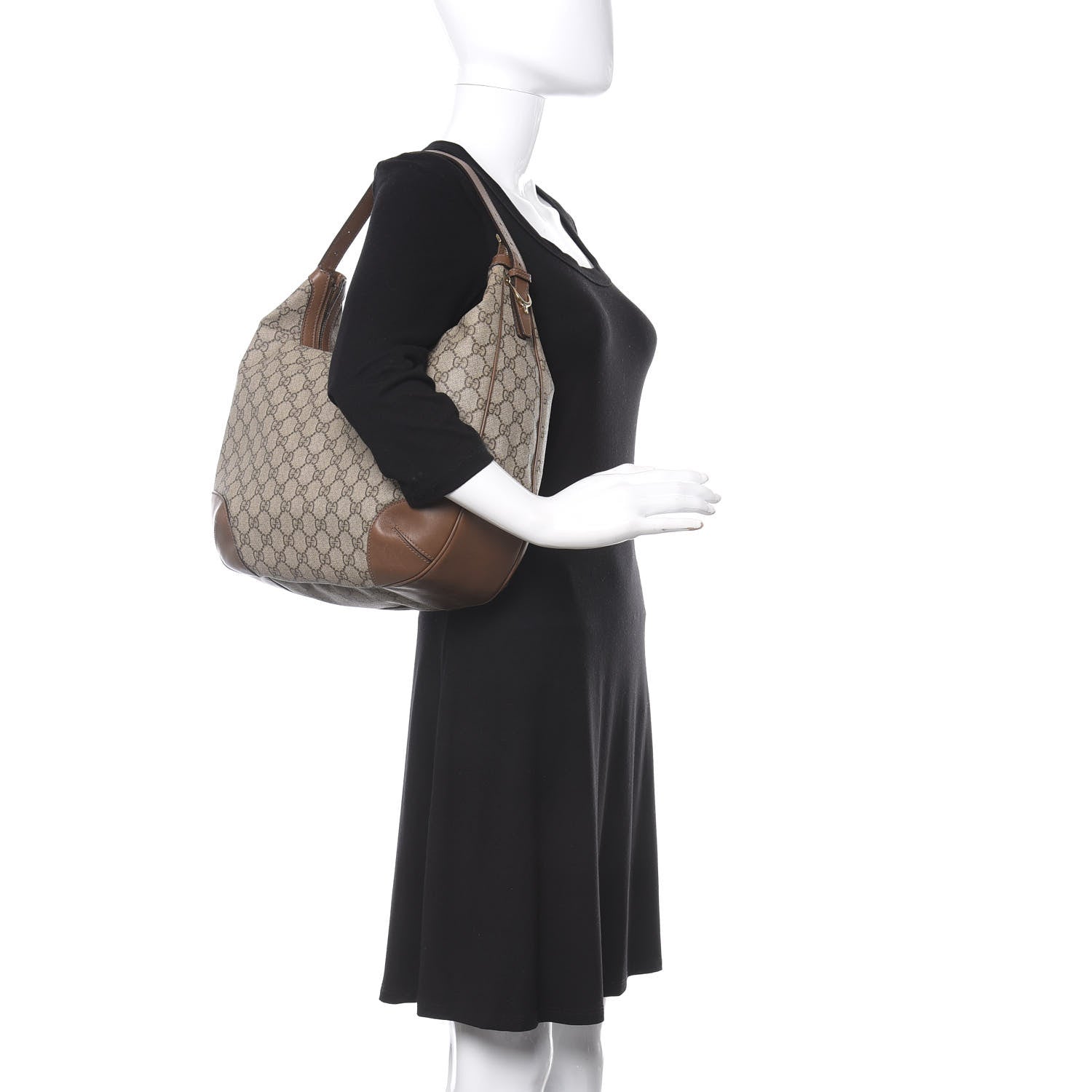 Gucci GG Supreme Monogram Margaux Calfskin Medium Nice Hobo Beige Ebony Acero 2 of 10