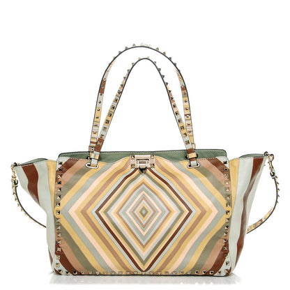 Valentino Garavani Vitello Native Couture 1975 Medium Rockstud Tote Multicolor 1 of 6