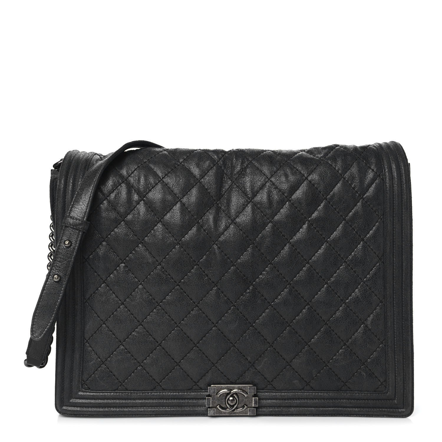 Chanel Goatskin Quilted Large Gentle Boy Flap Black 1 of 9