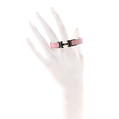 Hermes Enamel Narrow Clic Clac H Bracelet PM Rose Dragee 2 of 5