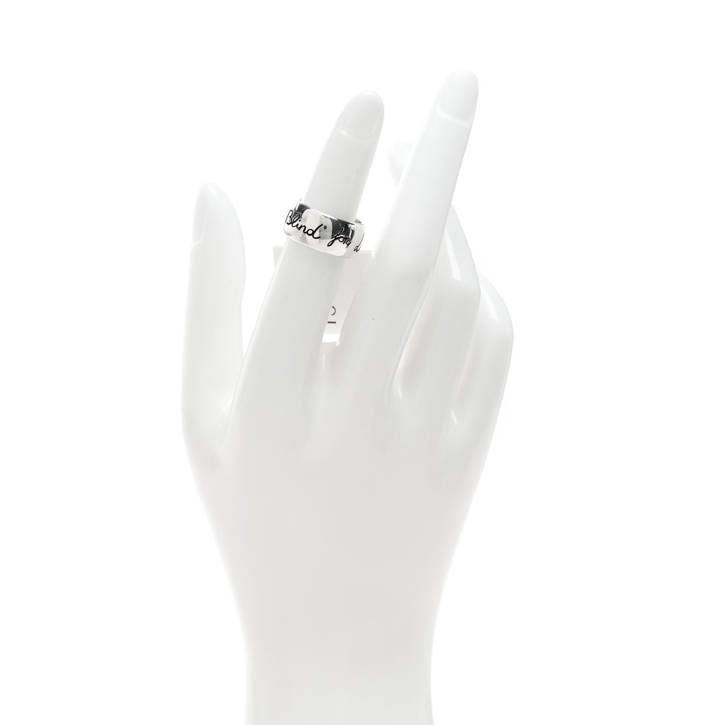 Sterling Silver Wide Blind for Love Band Ring 48 4.5