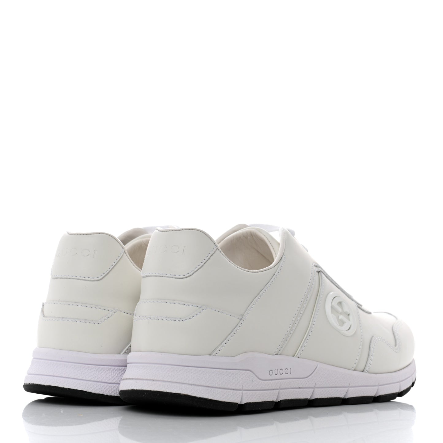 Calfskin Womens Interlocking G Sneakers 37.5 White