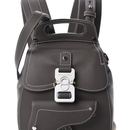 Christian Dior Grained Calfskin Mini Saddle Backpack Grey 9 of 9
