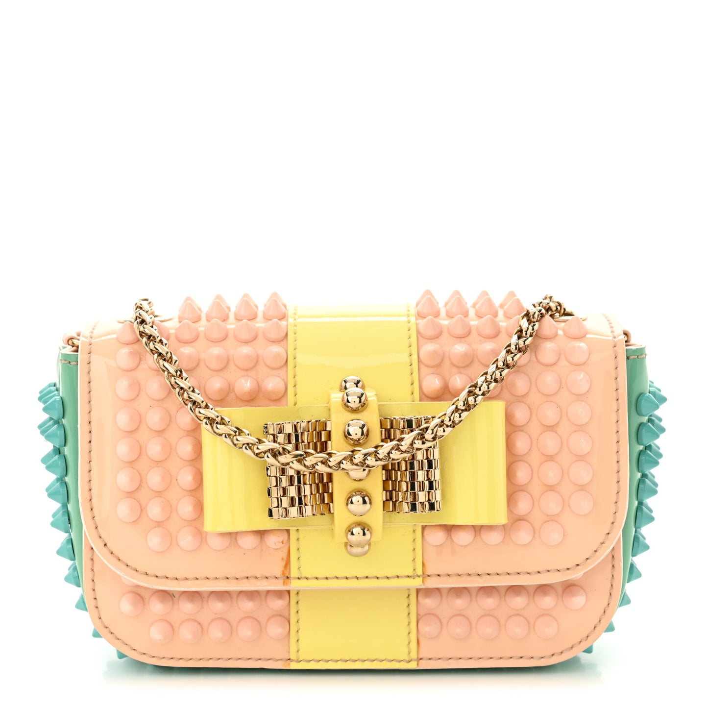 Patent Spiked Sweety Charity Crossbody Bag Multicolor