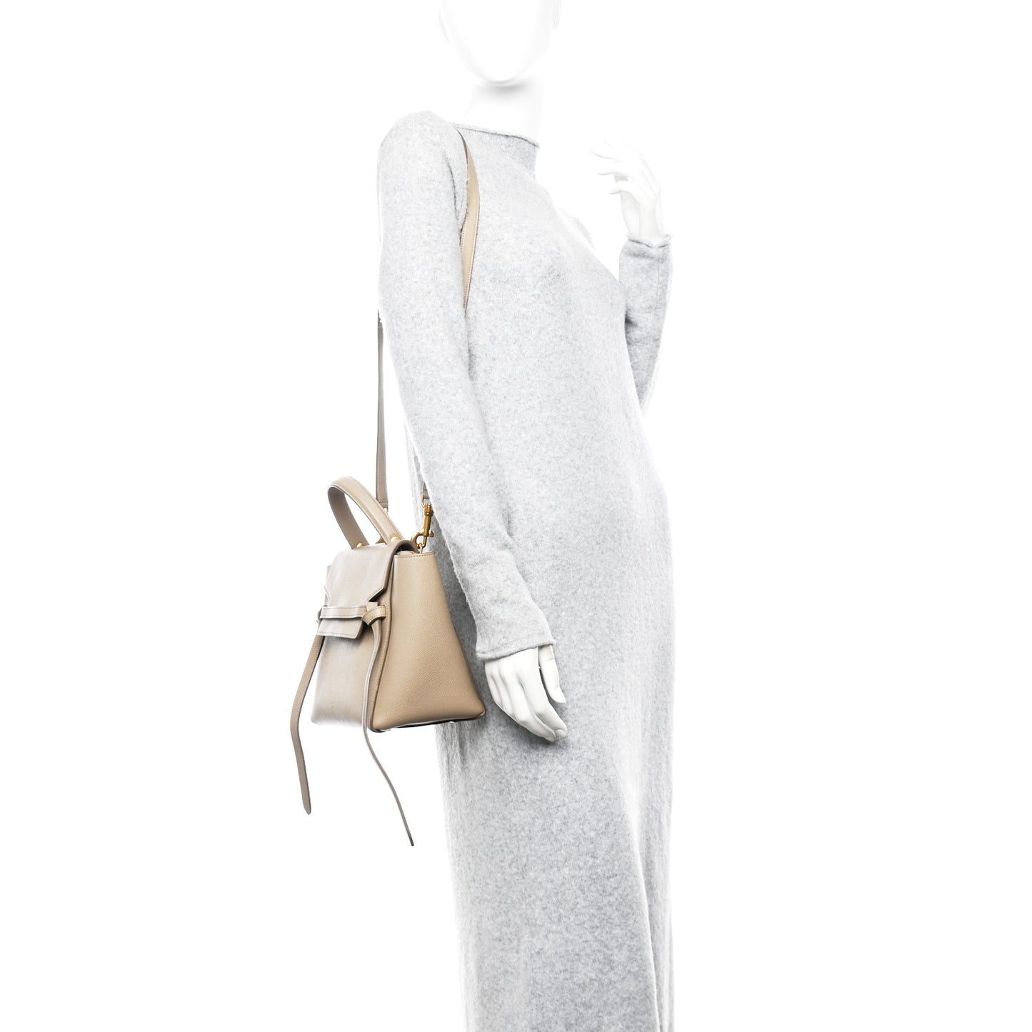 Baby Grained Calfskin Micro Belt Bag Light Taupe