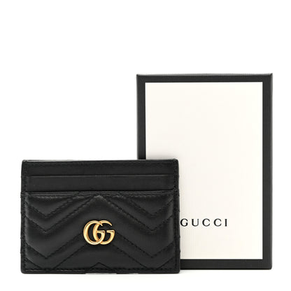 Gucci Calfskin Matelasse GG Marmont Card Holder Black 7 of 7