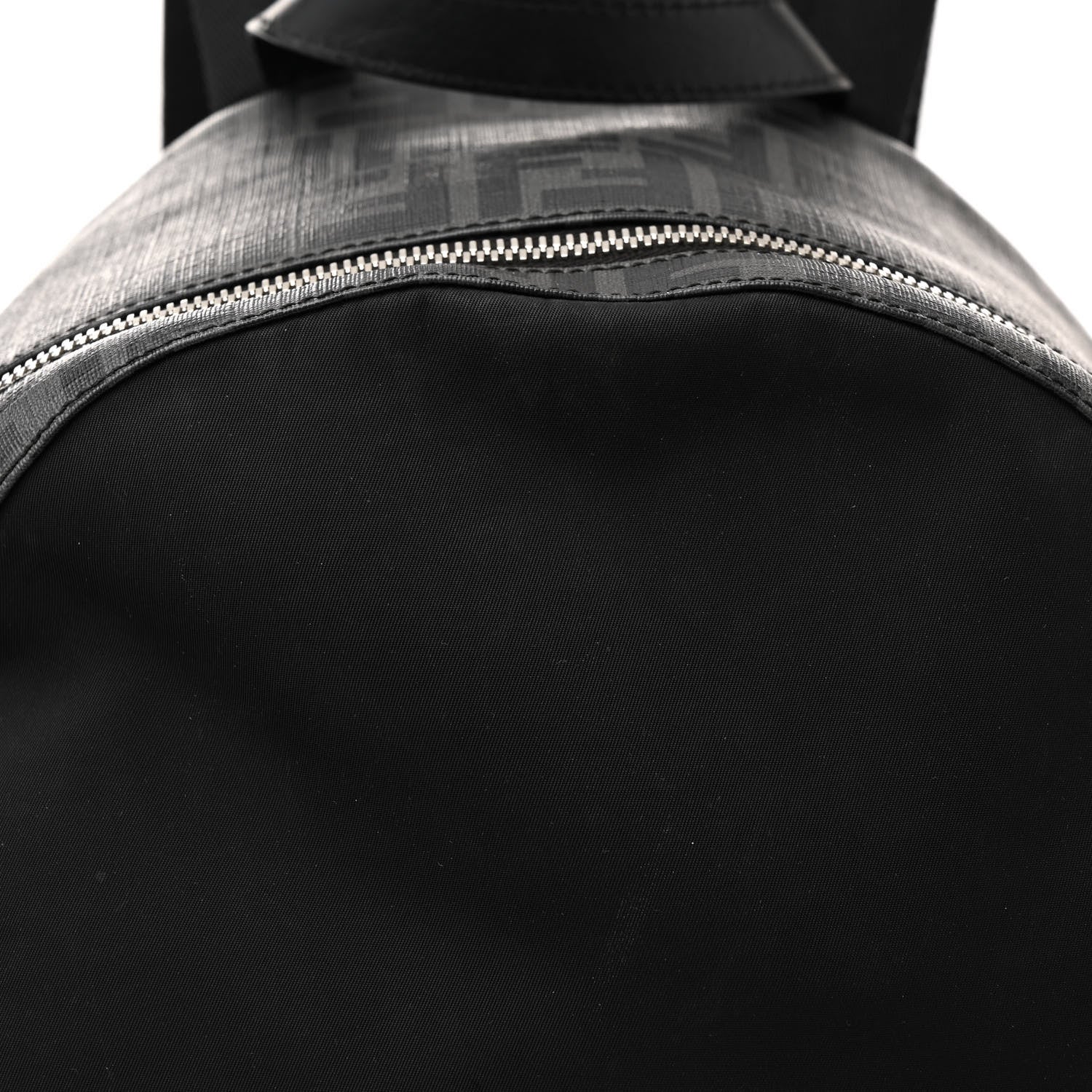 Fendi Glazed Fabric Nylon FF 1974 Diagonal Pouch Pocket Backpack Black Sunflower 7 of 12