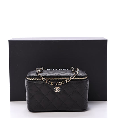 Chanel Caviar Quilted Small Vanity Case With Chain Black 10 of 10