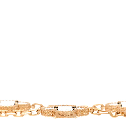 Van Cleef & Arpels 18K Yellow Gold Black Onyx 5 Motifs Vintage Alhambra Bracelet 3 of 4