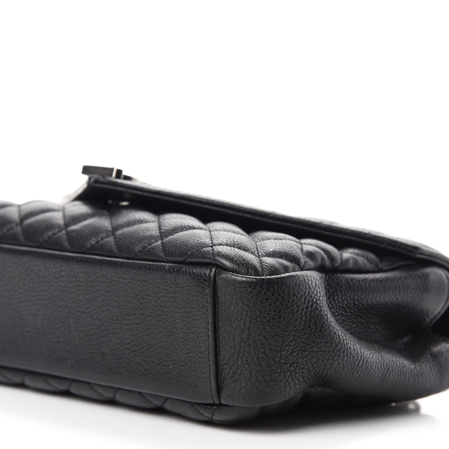 Saint Laurent Grained Calfskin Tri-Quilt Monogram Medium College Bag Black 7 of 11