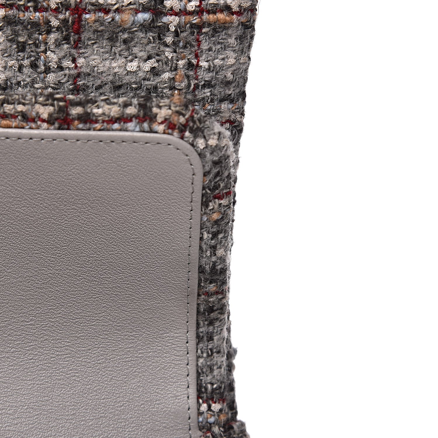 Chanel Tweed Quilted Medium Double Flap Grey Multicolor 12 of 12