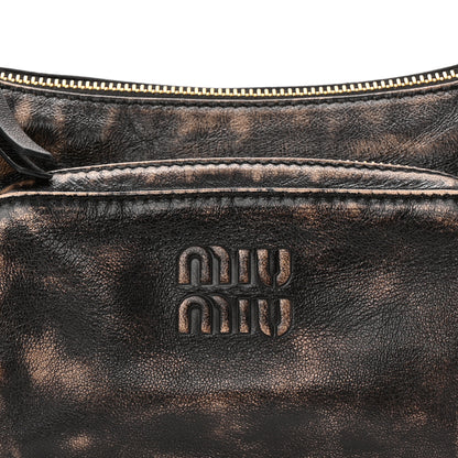 Miu Miu Distressed Nappa Pocket Bag Sand Coffee 7 of 9