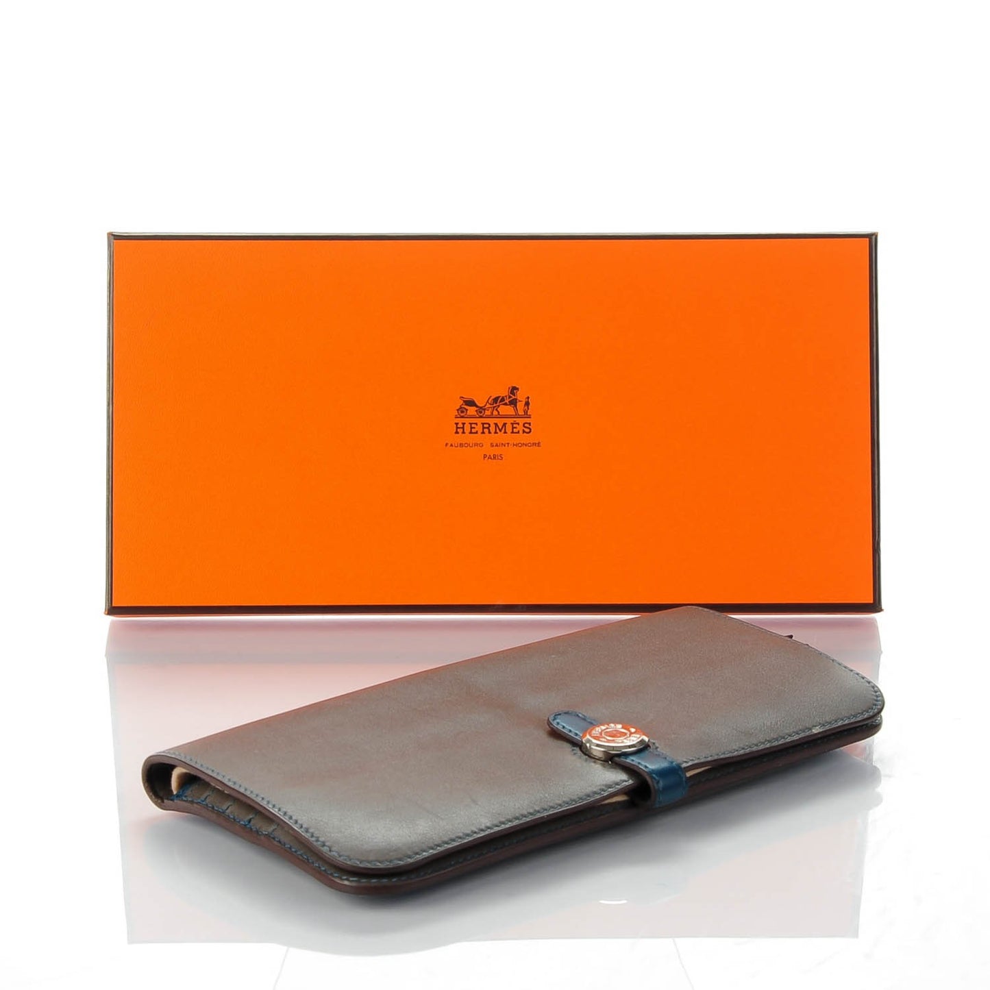 Swift Dogon Recto Verso Bi-Color Wallet Etain Bleu Thalassa