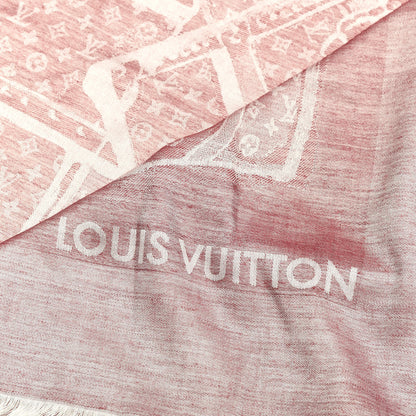 Louis Vuitton Cashmere Silk Steamer Shawl Red 2 of 3