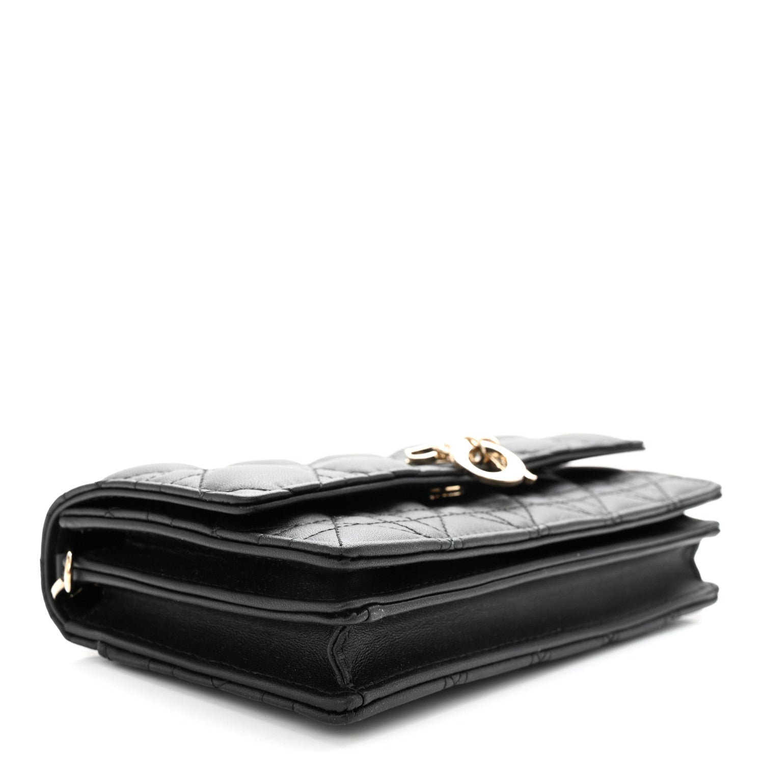 Christian Dior Lambskin Cannage Lady Dior Phone Pouch Black 4 of 11