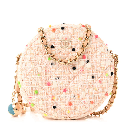 Chanel Candy Cotton Tweed Beach Ball Quilted Round Clutch With Chain Multicolor 1 of 10