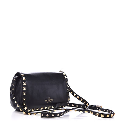 Valentino Garavani Vitello Mini Rockstud Flap Saddle Crossbody Bag Black 3 of 11
