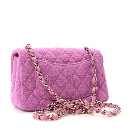 Chanel Tweed Quilted Mini Rectangular Flap Purple 3 of 10