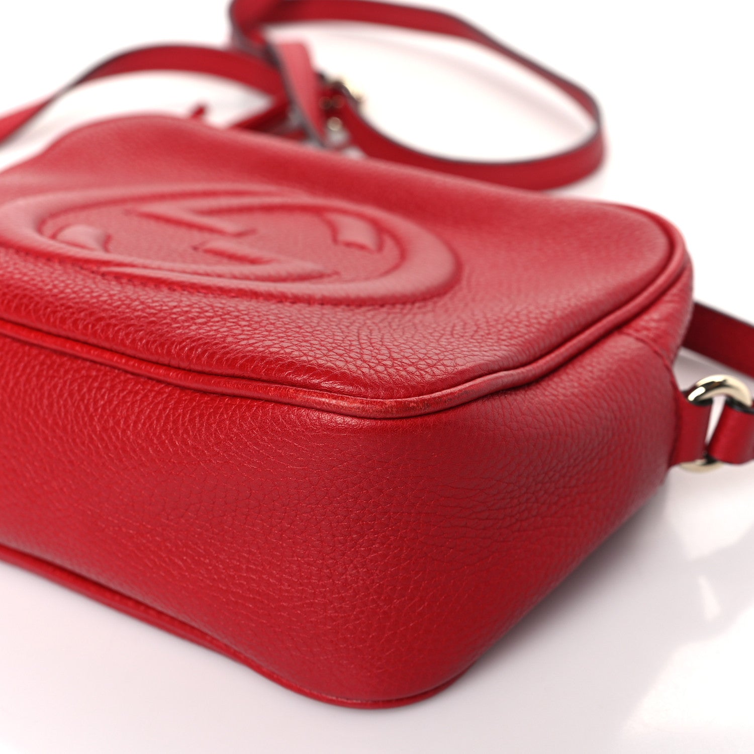 Gucci Pebbled Calfskin Small Soho Disco Bag Vibrant Red 8 of 8