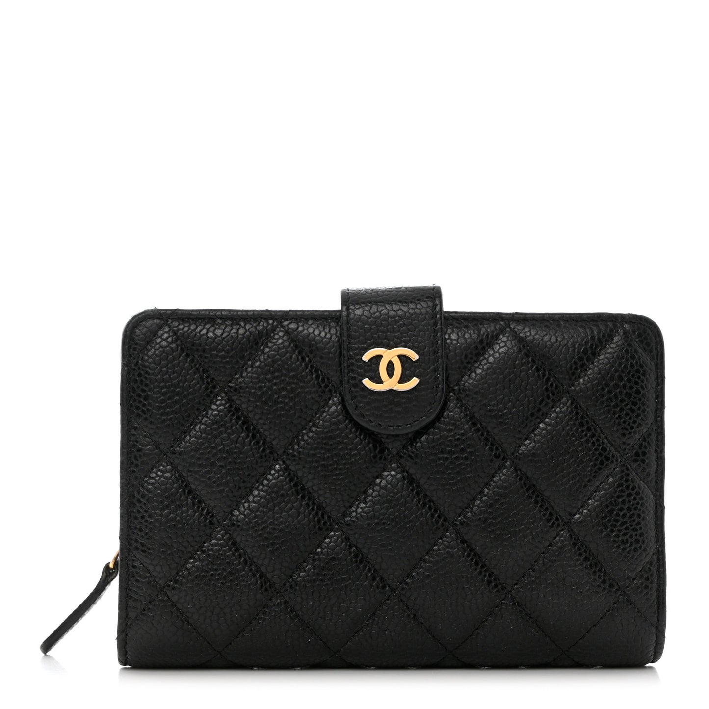 Caviar Quilted CC French Wallet Black