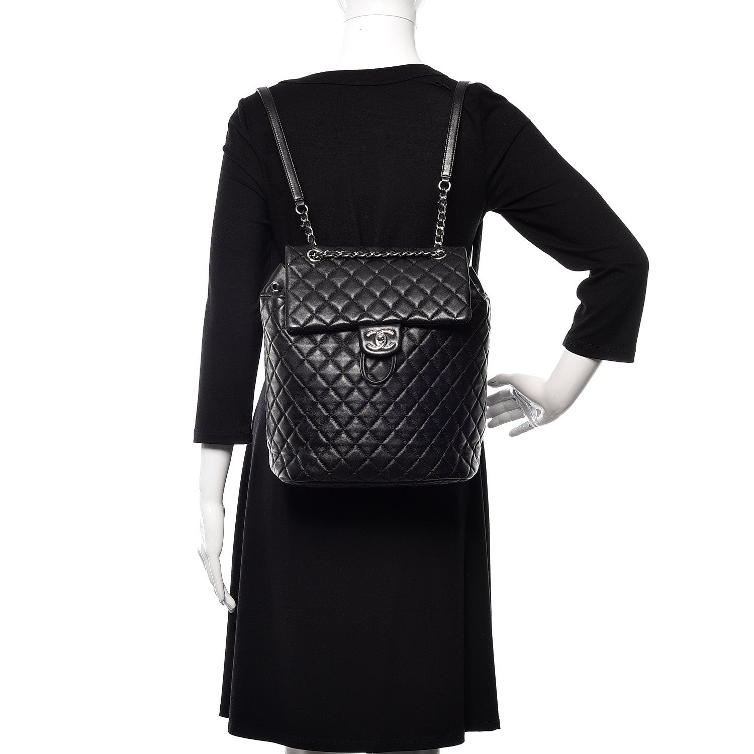 Chanel Calfskin Quilted Large Urban Spirit Backpack Black 2 of 11